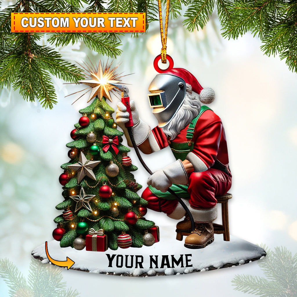 Blisscorners Santa The Welder Home Decor Christmas Ornament, Personalized Ornament2D Flat LM2211