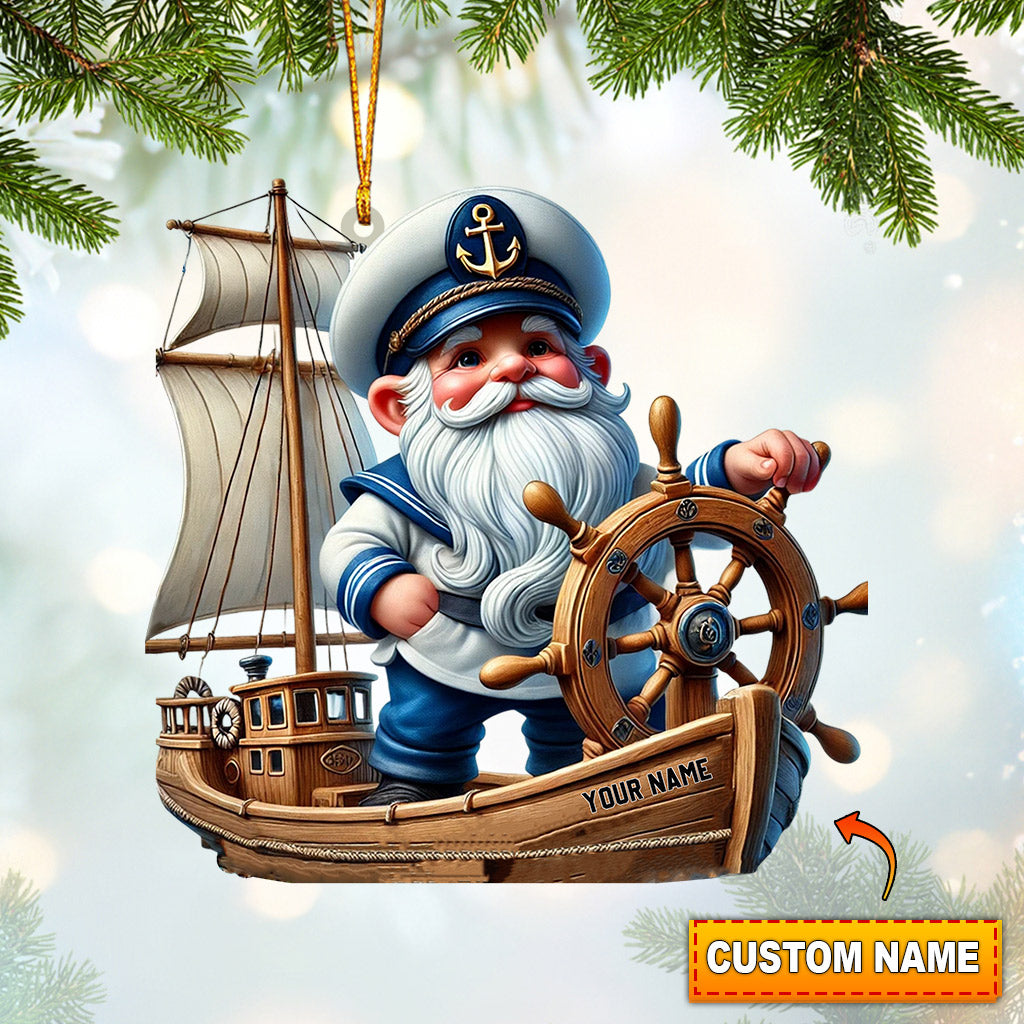 Blisscorners Sailor Santa Home Decor Christmas Ornament, Personalized Ornament2D Flat LM2211