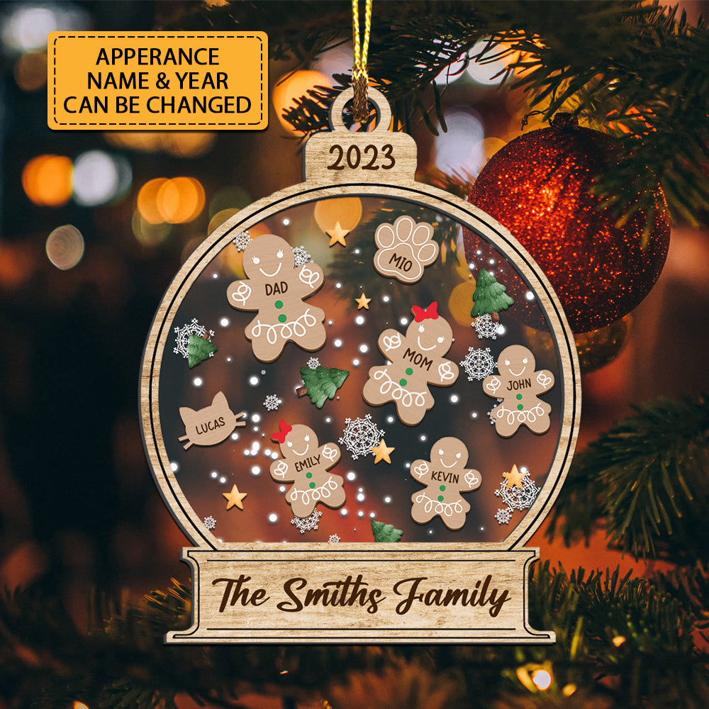 Blisscorners Personalized Ornament - Christmas Tree - Christmas Gift For Family - Custom Shaker Ornament2D Flat LM2111