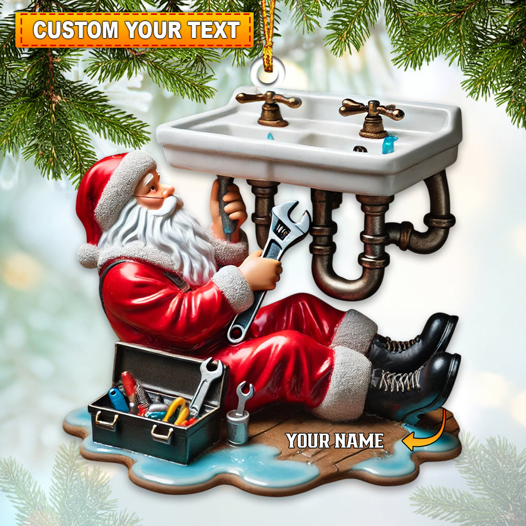 Blisscorners Santa The Repairman Home Decor Christmas Ornament, Personalized Ornament2D Flat LM2211