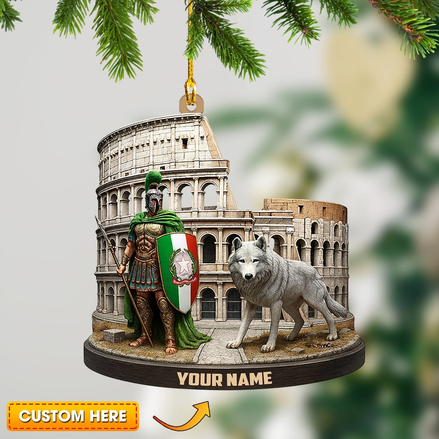 Blisscorners Italy, Home Decor, Christmas Ornament, Personalized Ornament2D Flat LM2111
