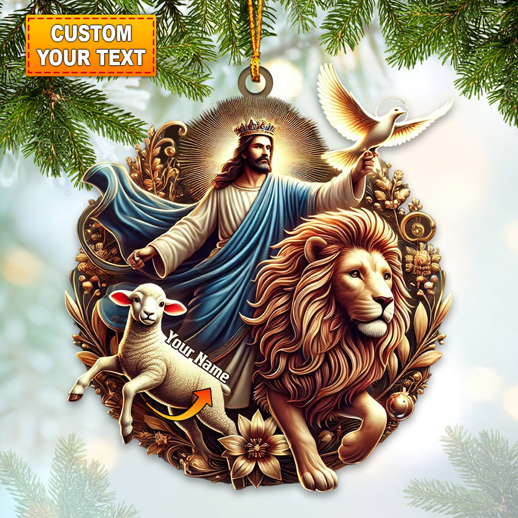 Blisscorners Jesus Resurrection Lion Royalty Ornament, Personalized Ornament2D Flat LM2211