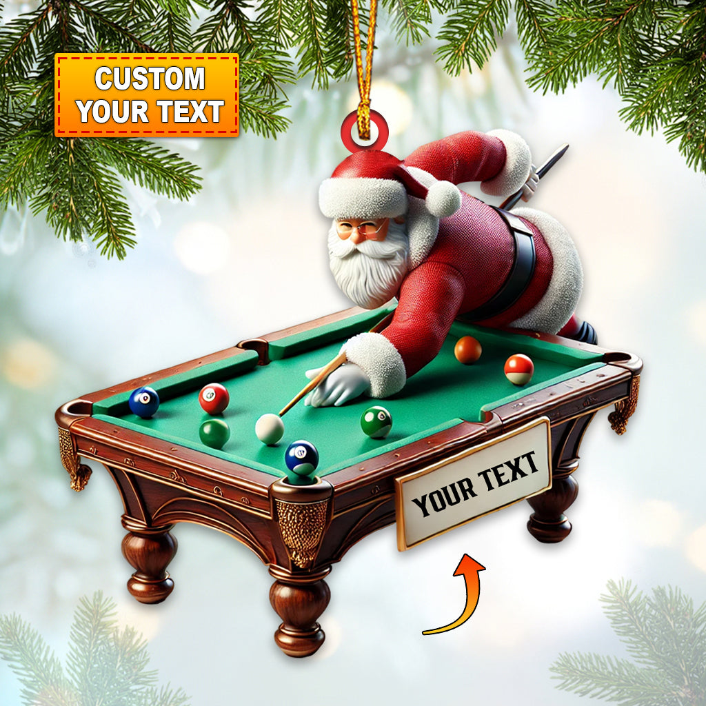Blisscorners Custom Billiard Santa Ornament, Personalized Ornament2D Flat LM2211