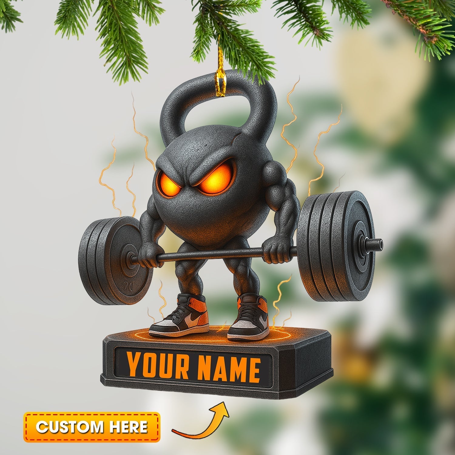 Blisscorners Weightlifting, Home Decor, Christmas Ornament, Personalized Ornament2D Flat LM2111