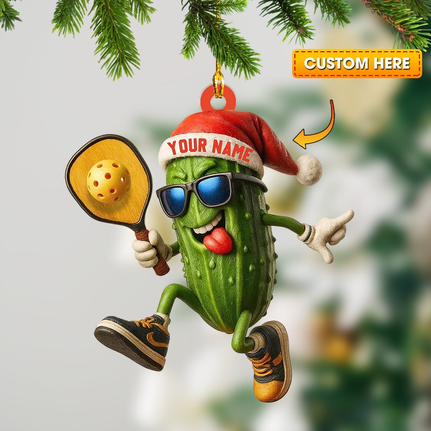 Blisscorners Christmas Pickleball, Home Decor, Christmas Ornament, Personalized Ornament2D Flat LM2111