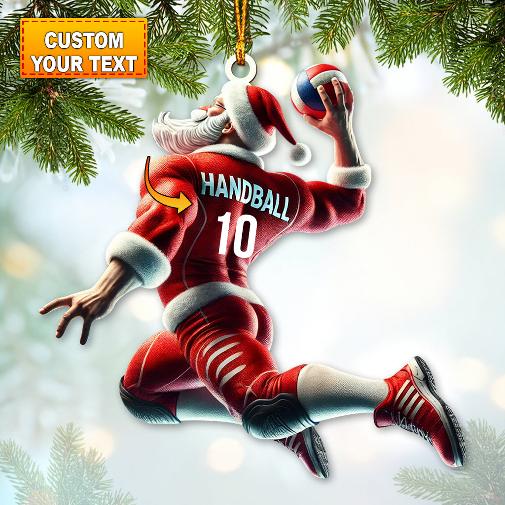 Blisscorners Custom Number Handball Santa Ornament, Christmas Gift for Handball Lover32D Flat LM2211