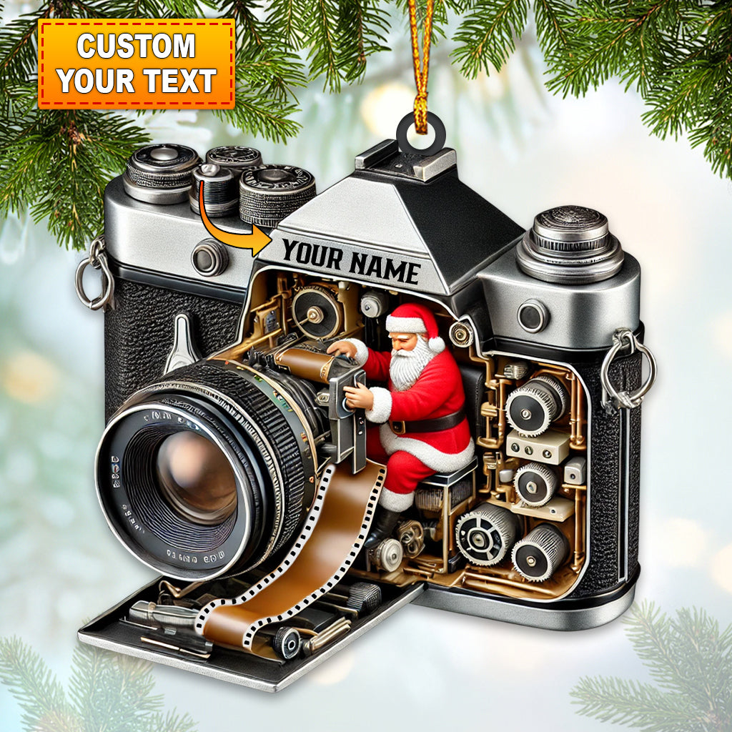 Blisscorners Santa Photographer Home Decor Christmas Ornament, Personalized Ornament42D Flat LM2211