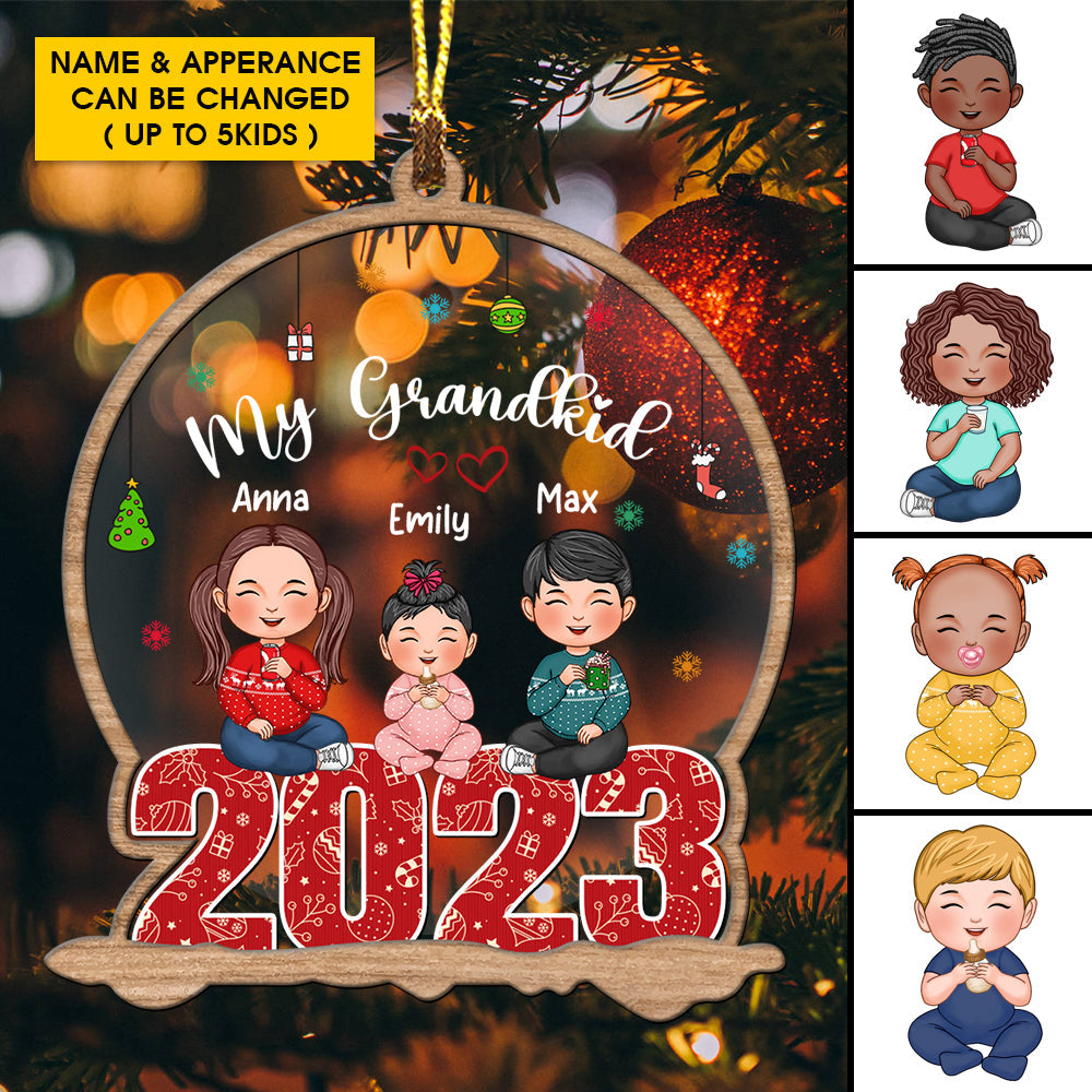 Blisscorners Christmas Kids  - Custom Appearances And Names, Personalized Acrylic Ornament - Gift For Christmas2D Flat LM2111