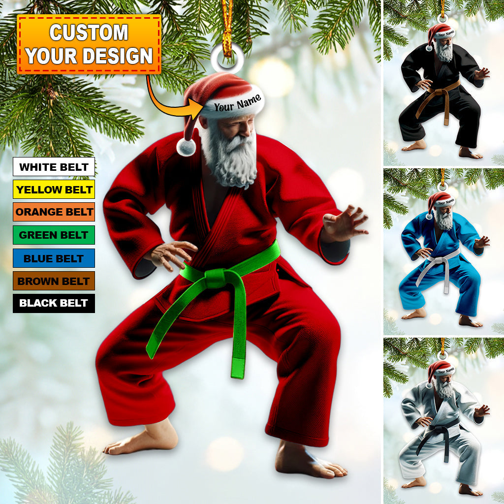 Blisscorners Custom Name Karate Santa Ornament, Karate Christmas Gift2D Flat LM2211