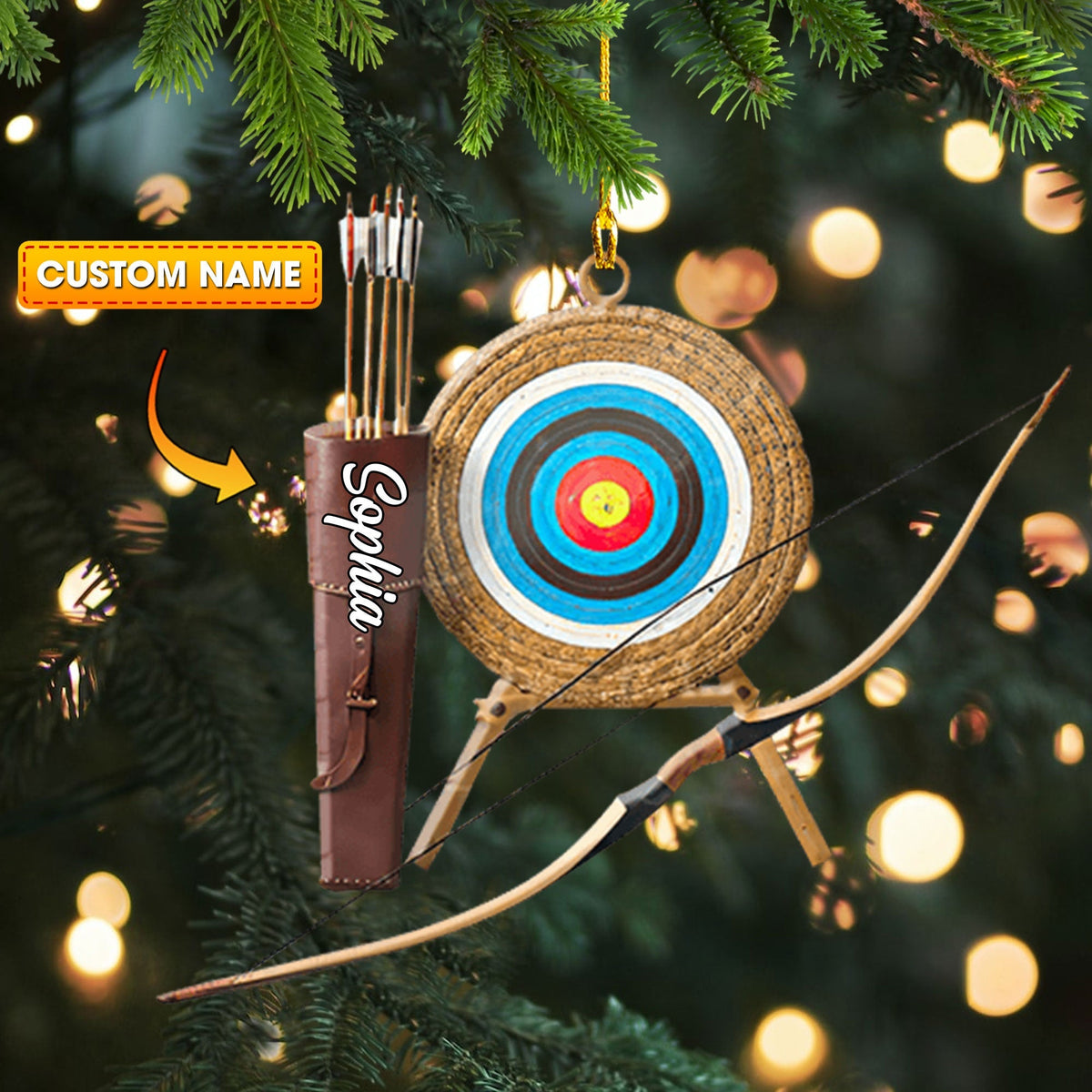 Blisscorners Bow And Arrow Ornament, Personalized Ornament2D Flat LM2211