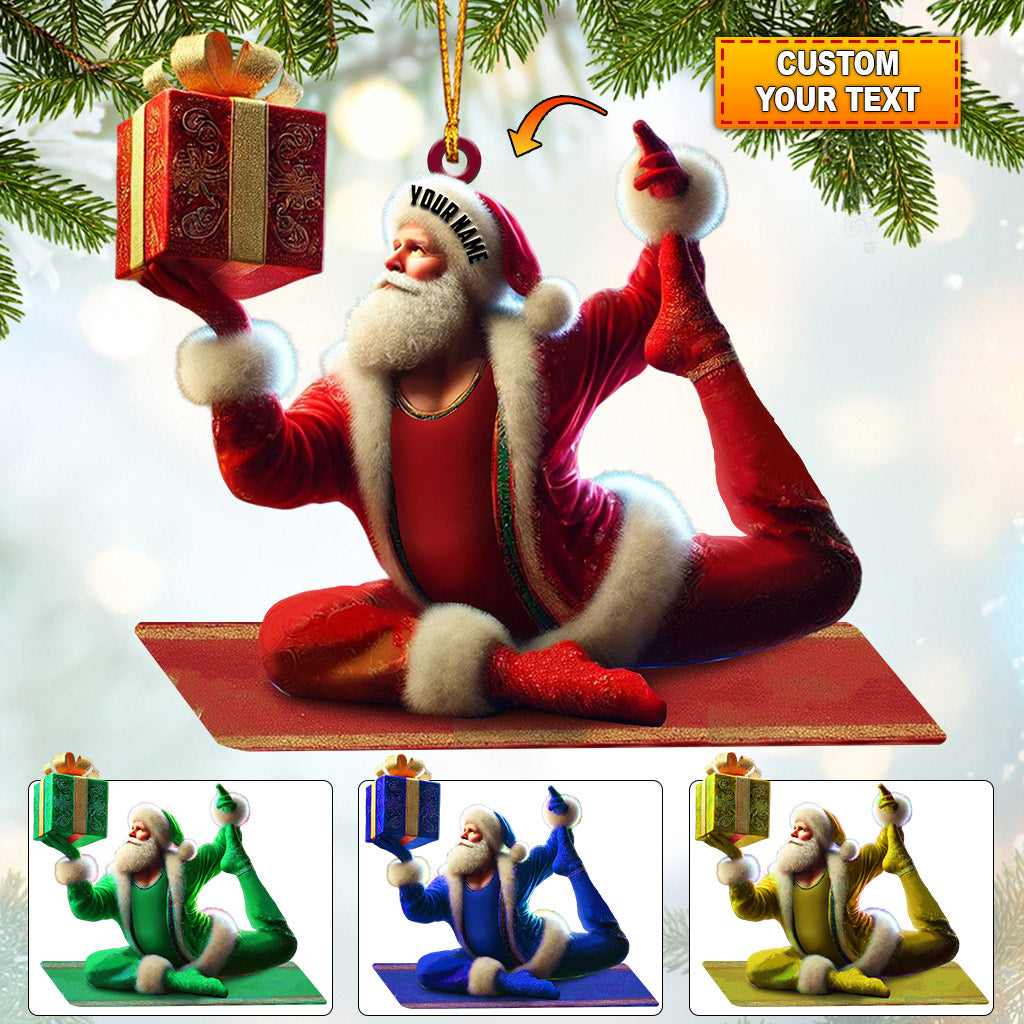 Blisscorners Yoga Santa Christmas Home Decor Christmas Ornament, Personalized Ornament2D Flat LM2211