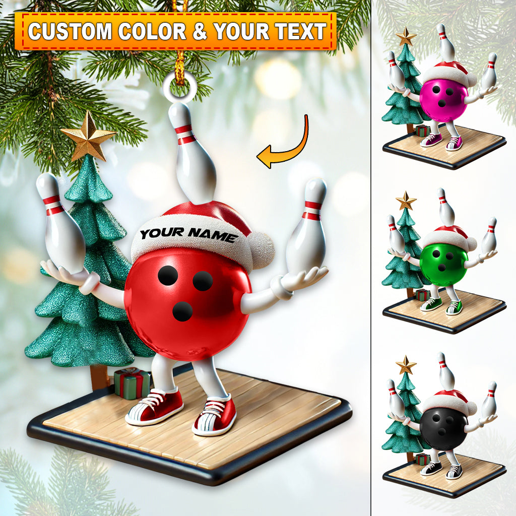 Blisscorners Custom Name Bowling Ornament, Bowling Lover Christmas Gift152D Flat LM2111