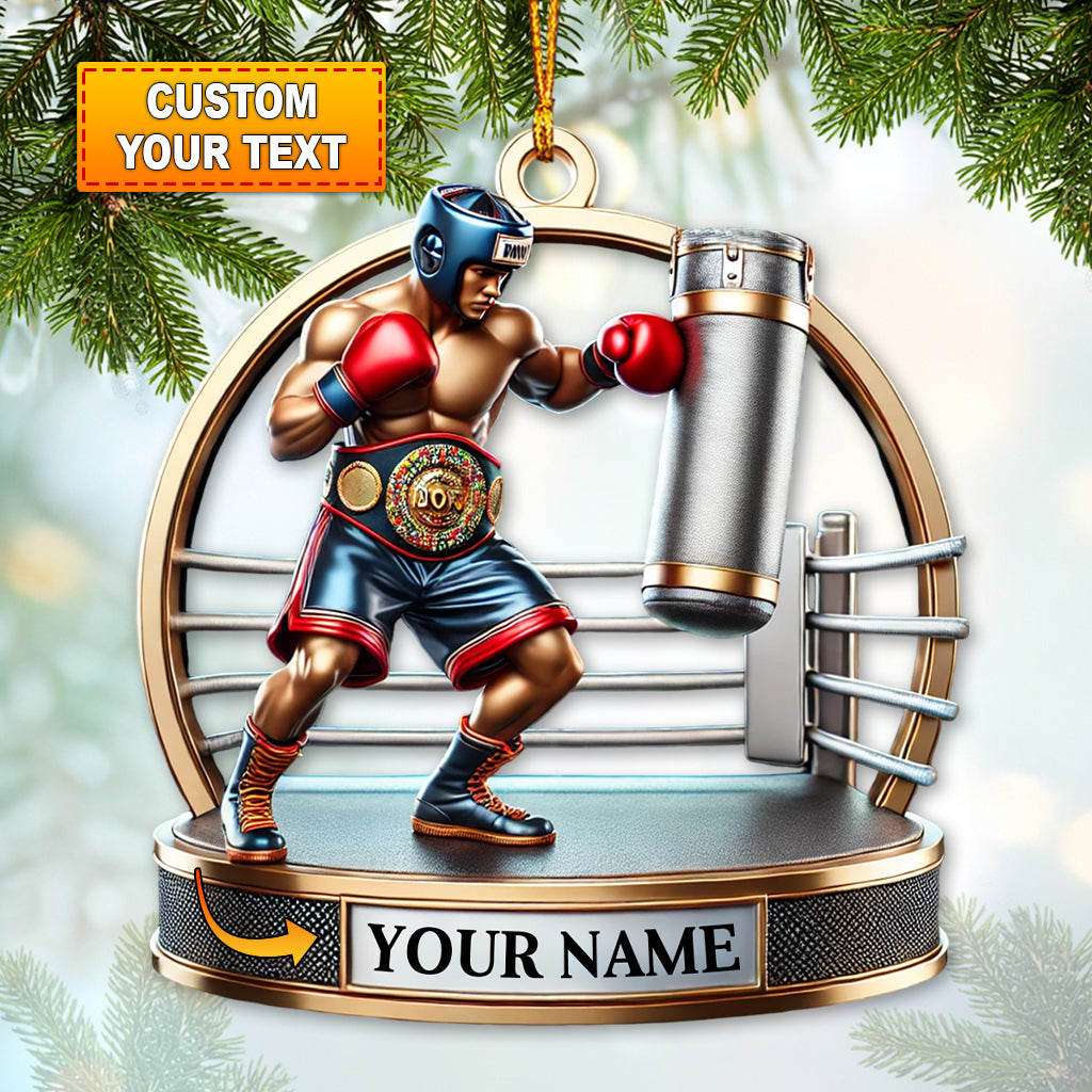 Blisscorners Custom Ornament, Boxing Ring Ornament, Christmas Decor2D Flat LM2211