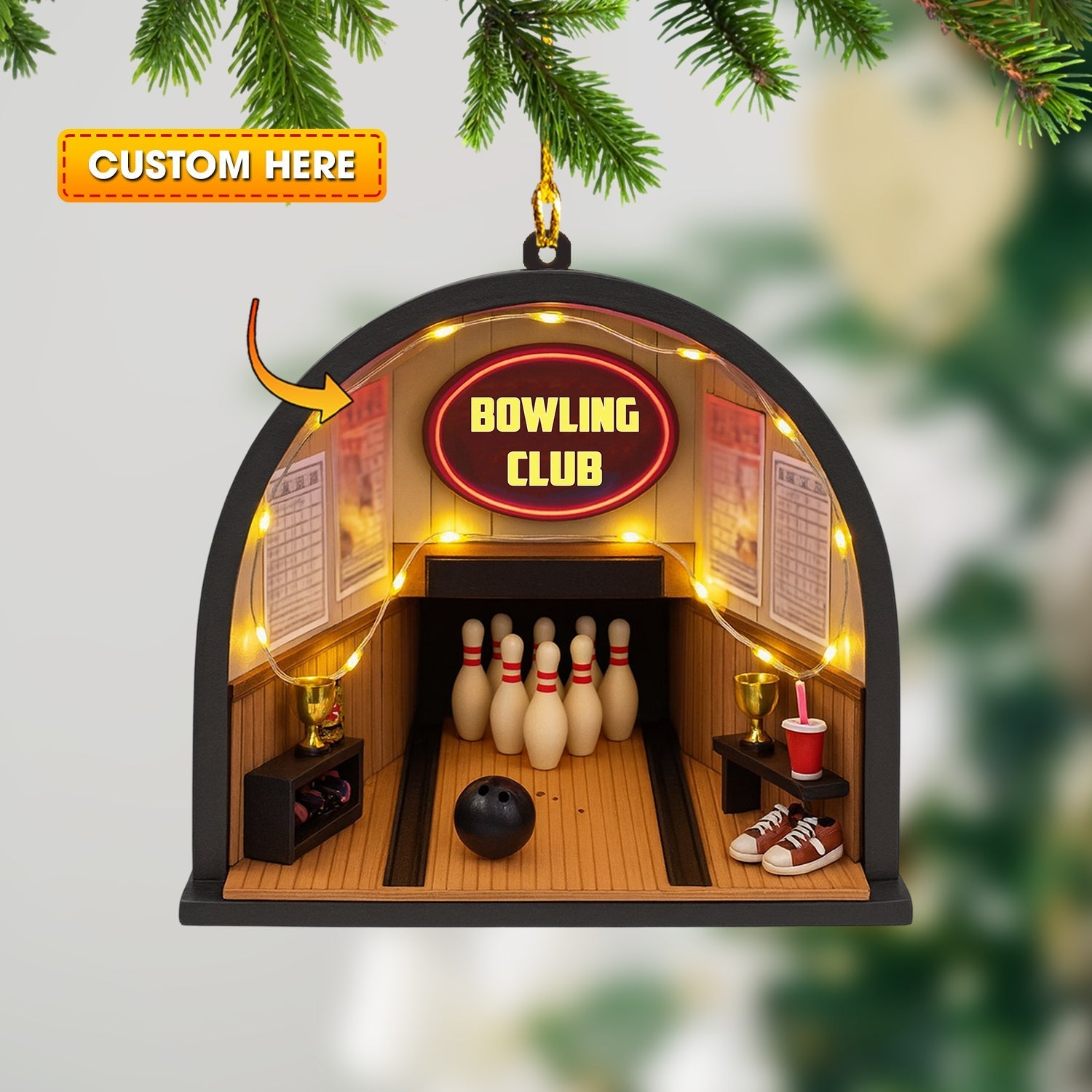 Blisscorners Bowling Club, Home Decor, Christmas Ornament, Personalized Ornament2D Flat LM2111