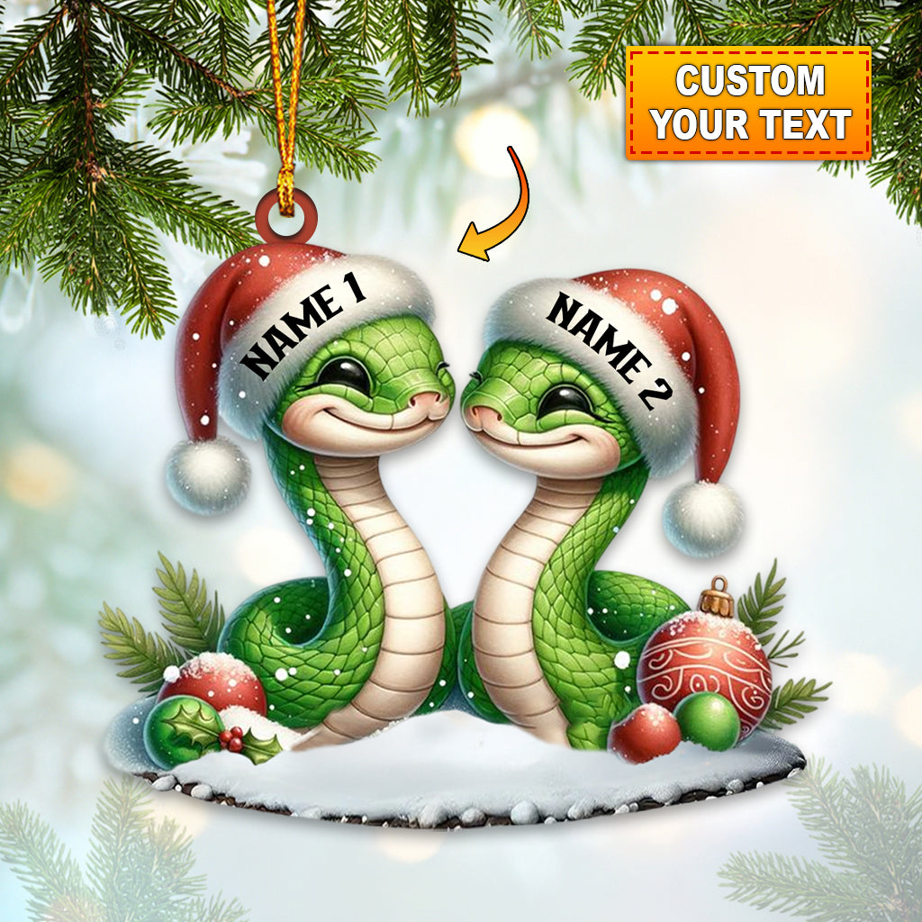 Blisscorners Custom Name Christmas Couple Ornament, Lover Christmas Gift2D Flat LM2111