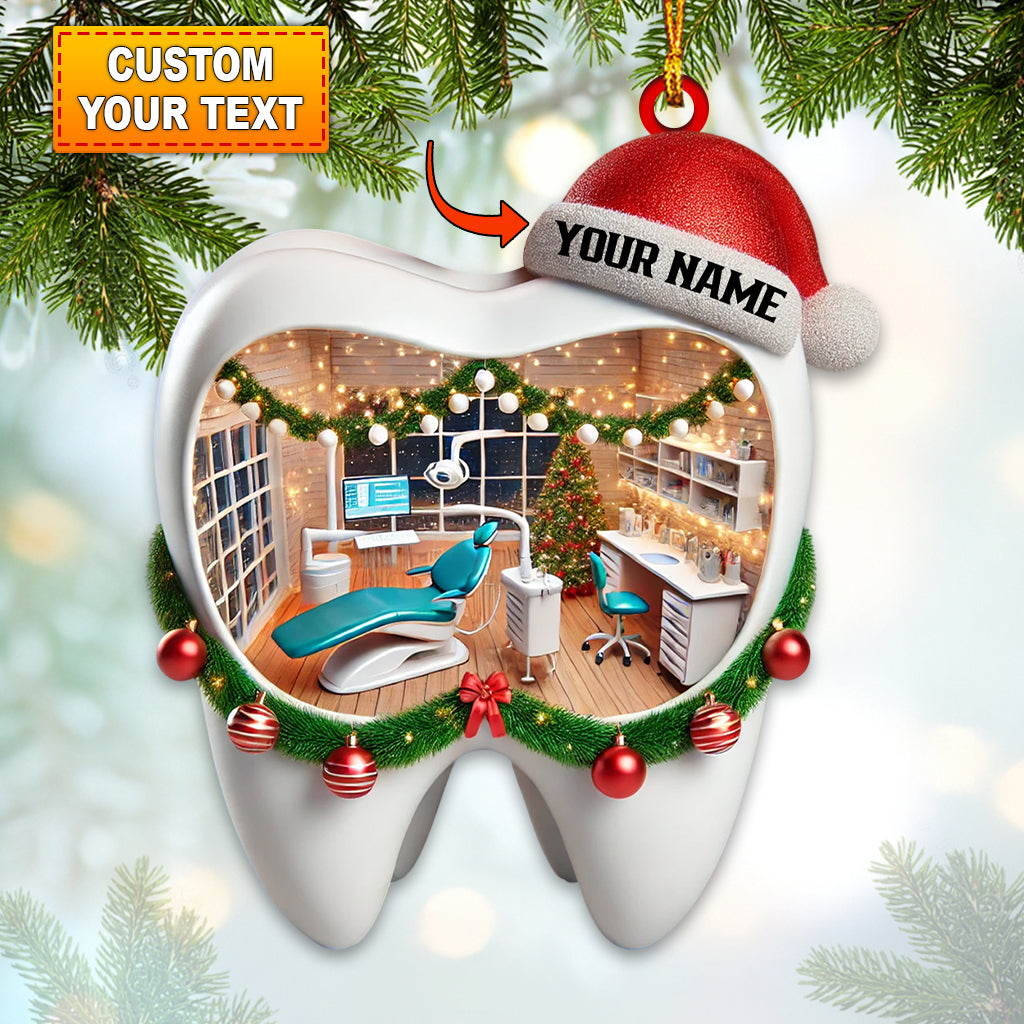 Blisscorners Christmas Dentist Home Decor Christmas Ornament, Personalized Ornament2D Flat LM2211