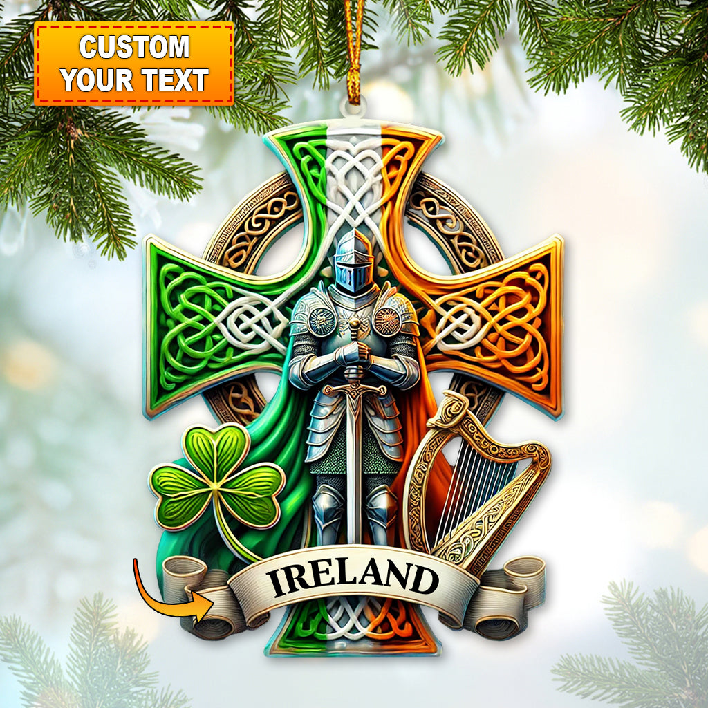 Blisscorners Custom Name Ireland Ornament, Christmas Gift for Ireland Lover2D Flat LM2111