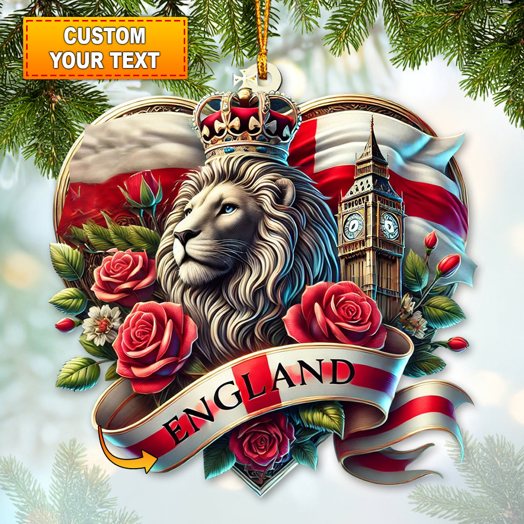 Blisscorners Custom Name England Ornament, Christmas Gift for England Lover92D Flat LM2211