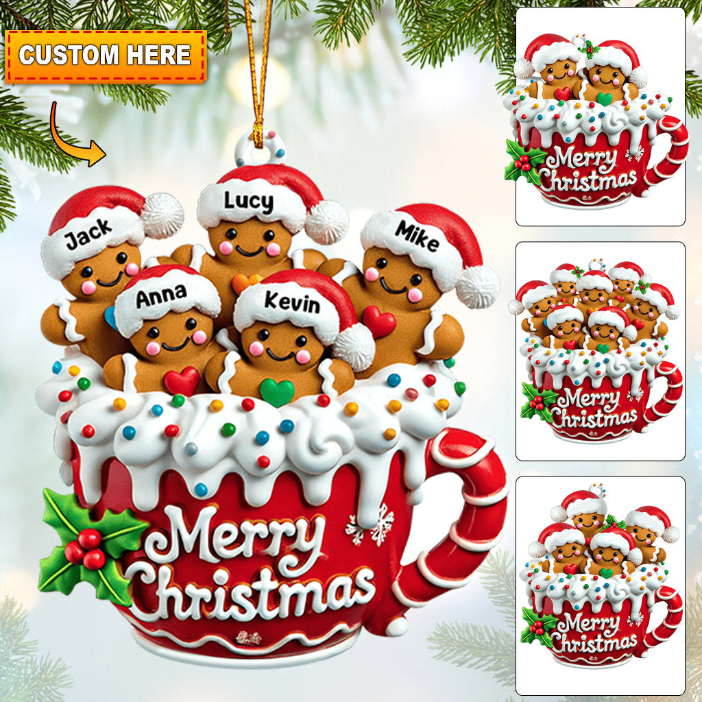 Blisscorners Cookies Family Home Decor Christmas Ornament, Personalized Ornament2D Flat LM2211