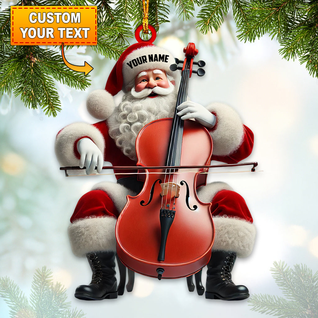 Blisscorners Upright Bass Santa Home Decor Christmas Ornament, Personalized Ornament2D Flat LM2211
