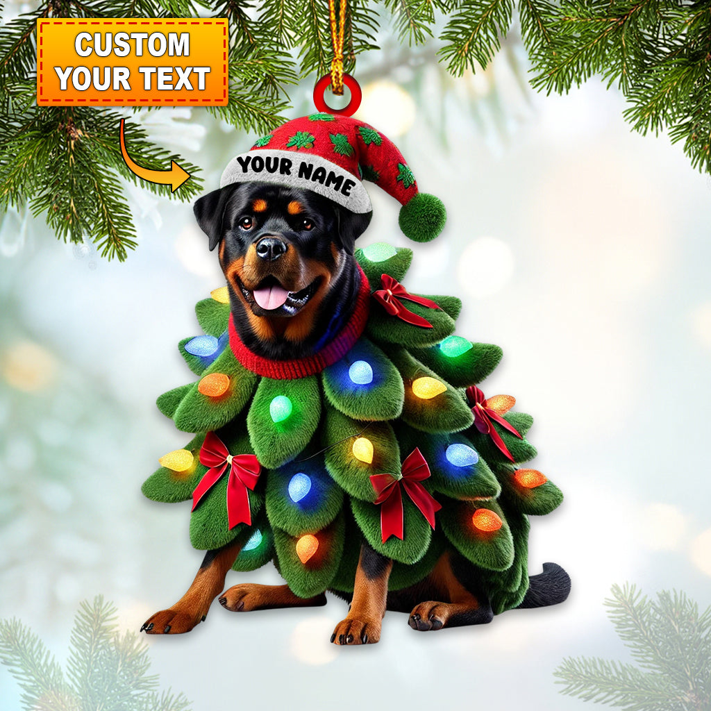 Blisscorners Custom Name Rottweiller Ornament, Dog Christmas Gift Decoration2D Flat LM2111