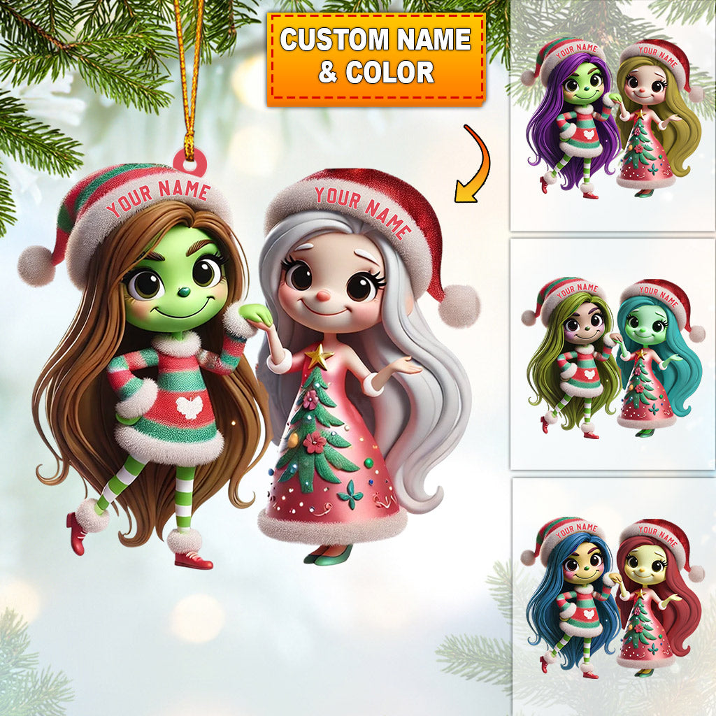 Blisscorners Chibi Women Christmas Home Decor Christmas Ornament, Personalized Ornament2D Flat LM2211