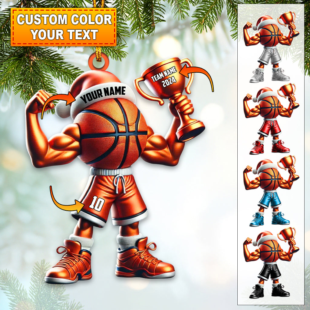 Blisscorners Custom Name Basketball Ornament, Basketball Lover Christmas Gift42D Flat LM2111