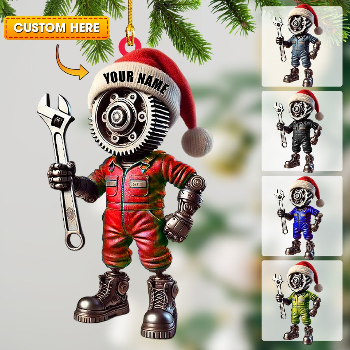 Blisscorners Mechanic, Home Decor, Christmas Ornament, Personalized Ornament2D Flat LM2111