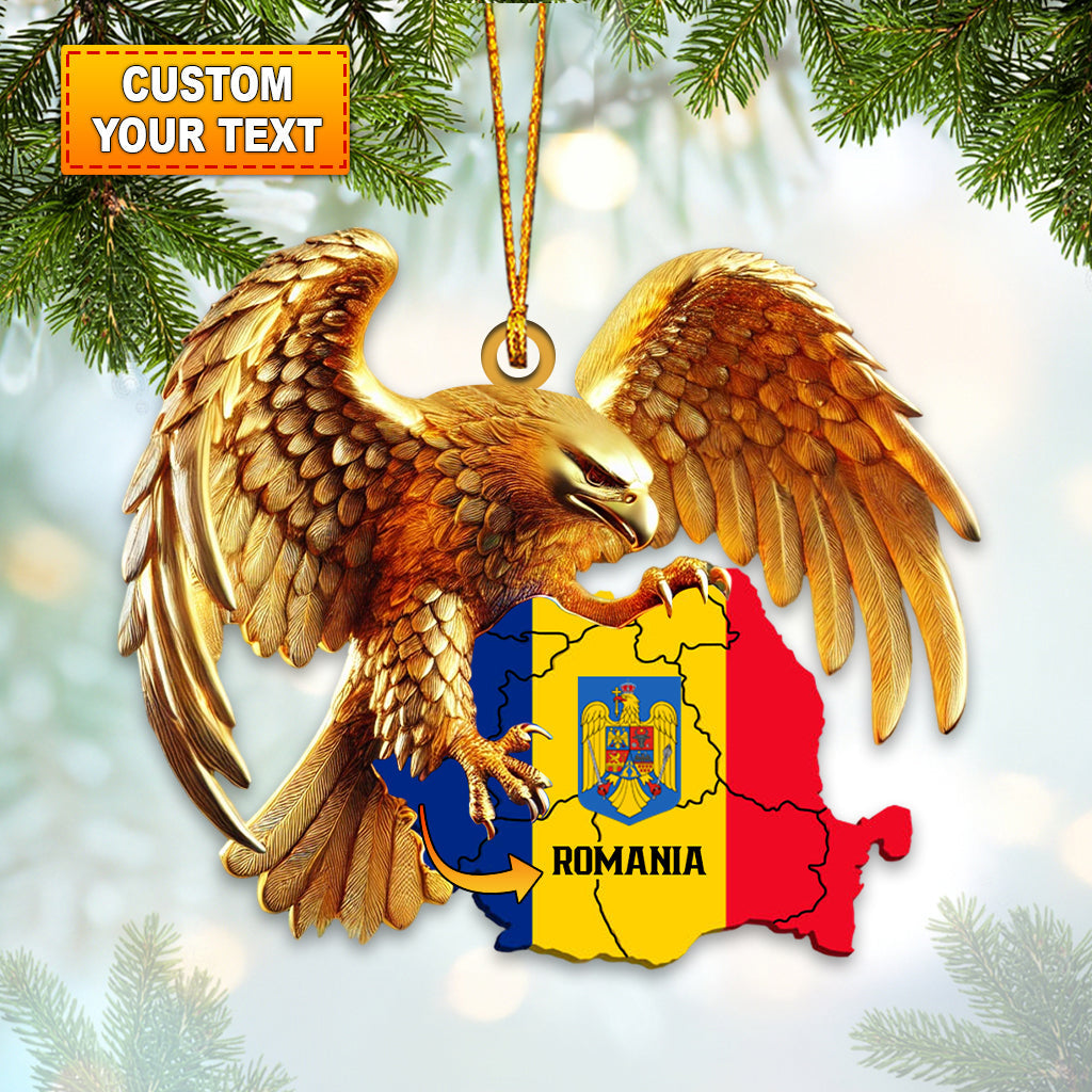 Blisscorners Romania Ornament, Personalized Ornament2D Flat LM2211