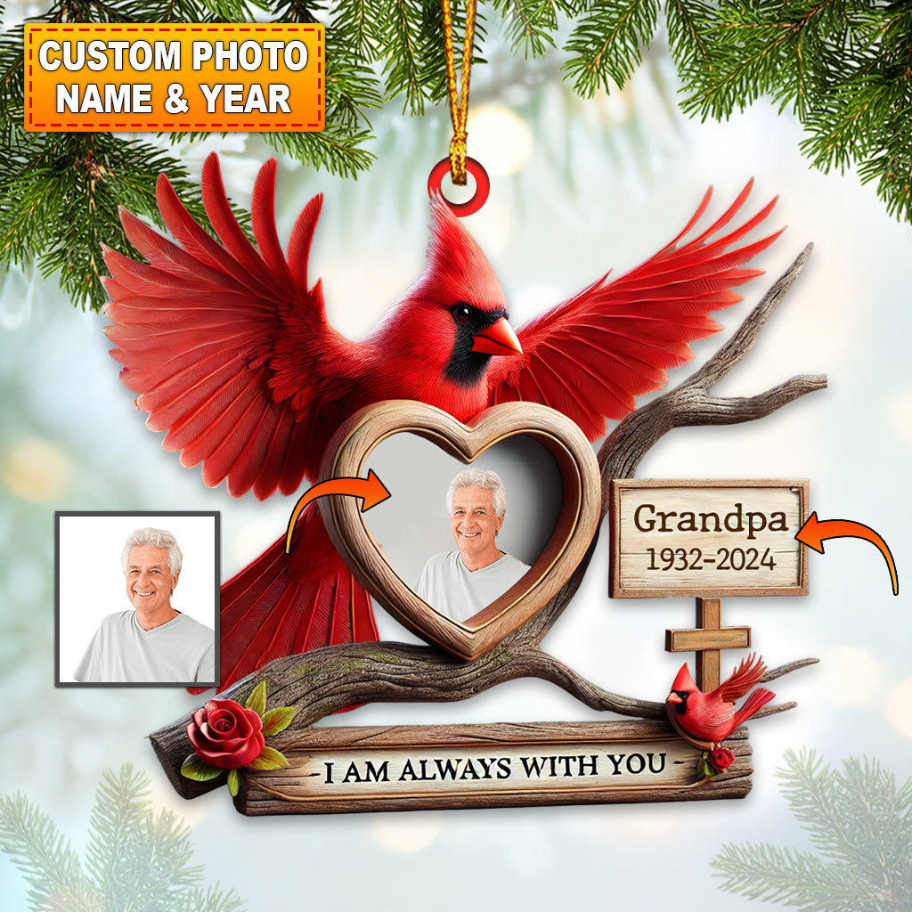 Blisscorners Custom Name and Photo Memorial Ornament, Christmas Tree Sympathy Gifts for Loss of Loved One2D Flat LM2211