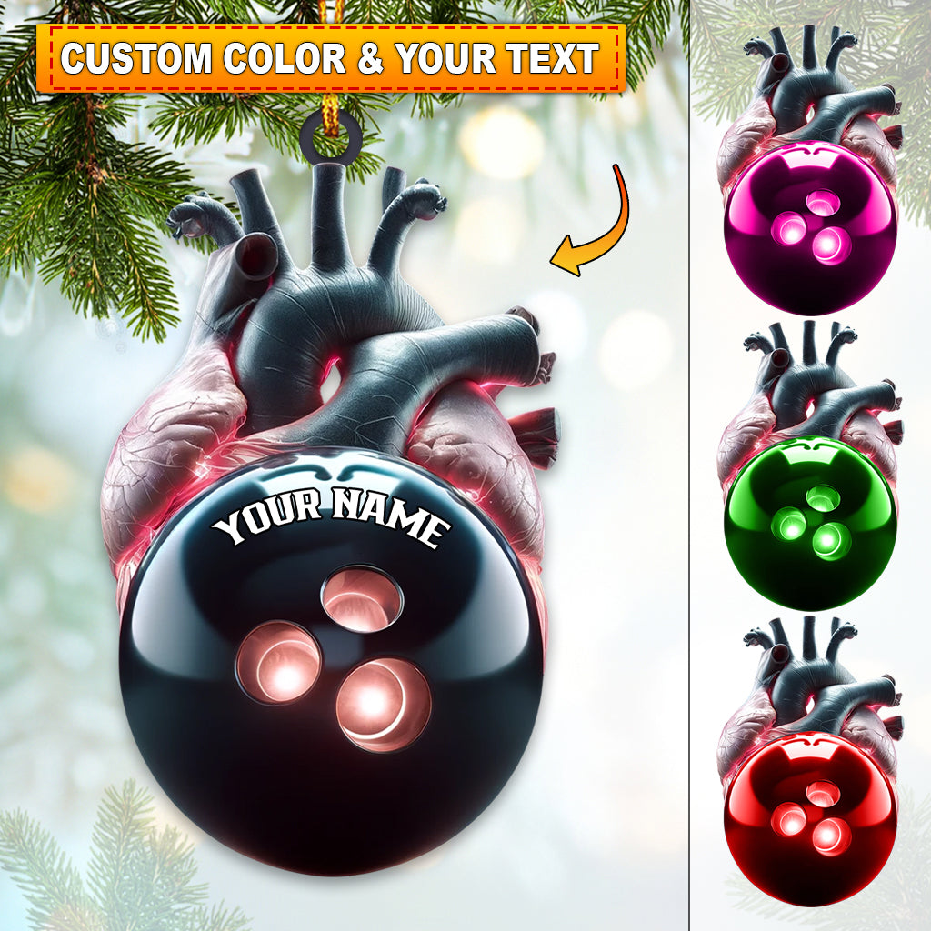 Blisscorners Custom Name Bowling Ornament, Christmas Gift for Bowling Lover352D Flat LM2111