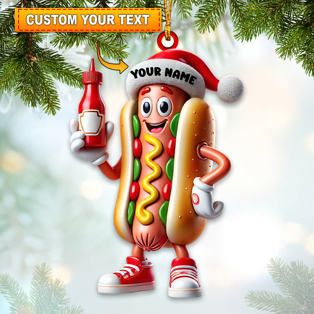 Blisscorners Hotdog Home Decor Christmas Ornament, Personalized Ornament2D Flat LM2211