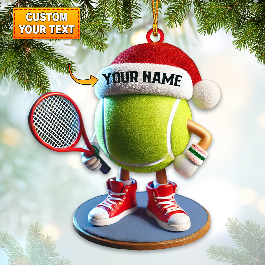 Blisscorners Custom Name Tennis Ornament, Tennis Christmas Gift2D Flat LM2211