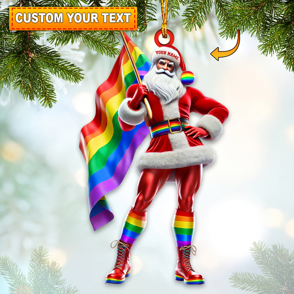 Blisscorners Christmas Pride Santa Home Decor Christmas Ornament, Personalized Ornament2D Flat LM2211