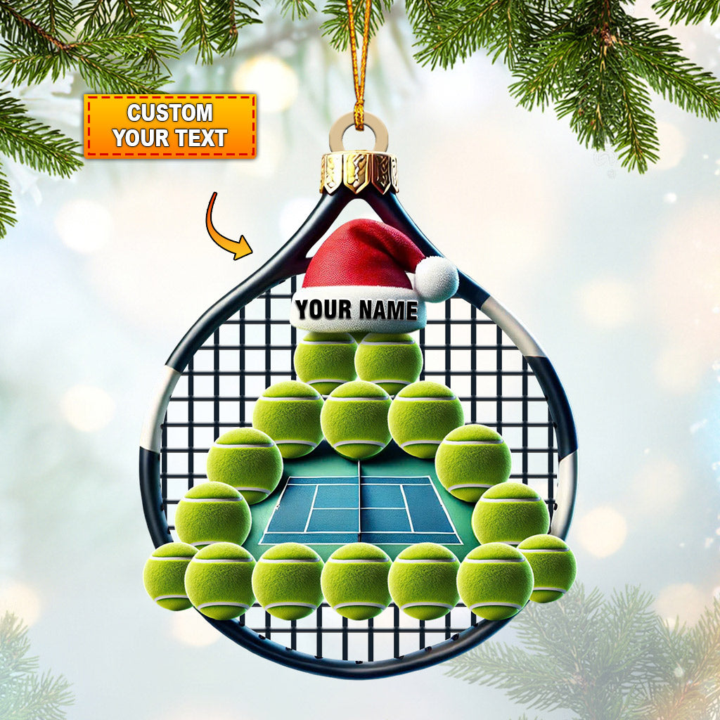 Blisscorners Tennis Balls Christmas Home Decor Christmas Ornament, Personalized Ornament2D Flat LM2211