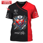 Blisscorners 3D Full Print Heart With Nursing Tools T-Shirts Personalized Name Gift For Nurse Lovers