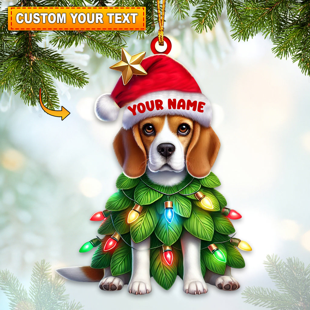 Blisscorners Dog Christmas Home Decor Christmas Ornament, Personalized Ornament2D Flat LM2211
