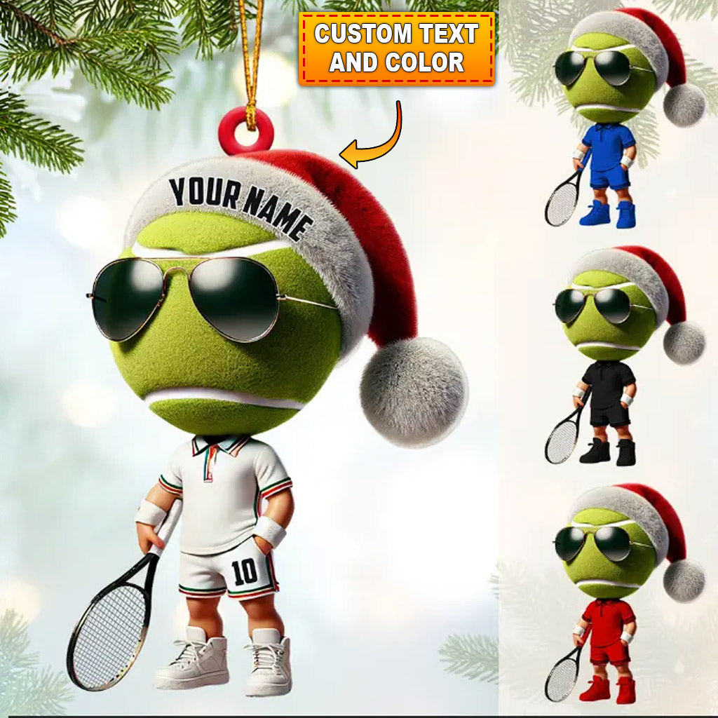 Blisscorners Cool Tennis Player Christmas Ornament, Personalized Ornament2D Flat LM2211