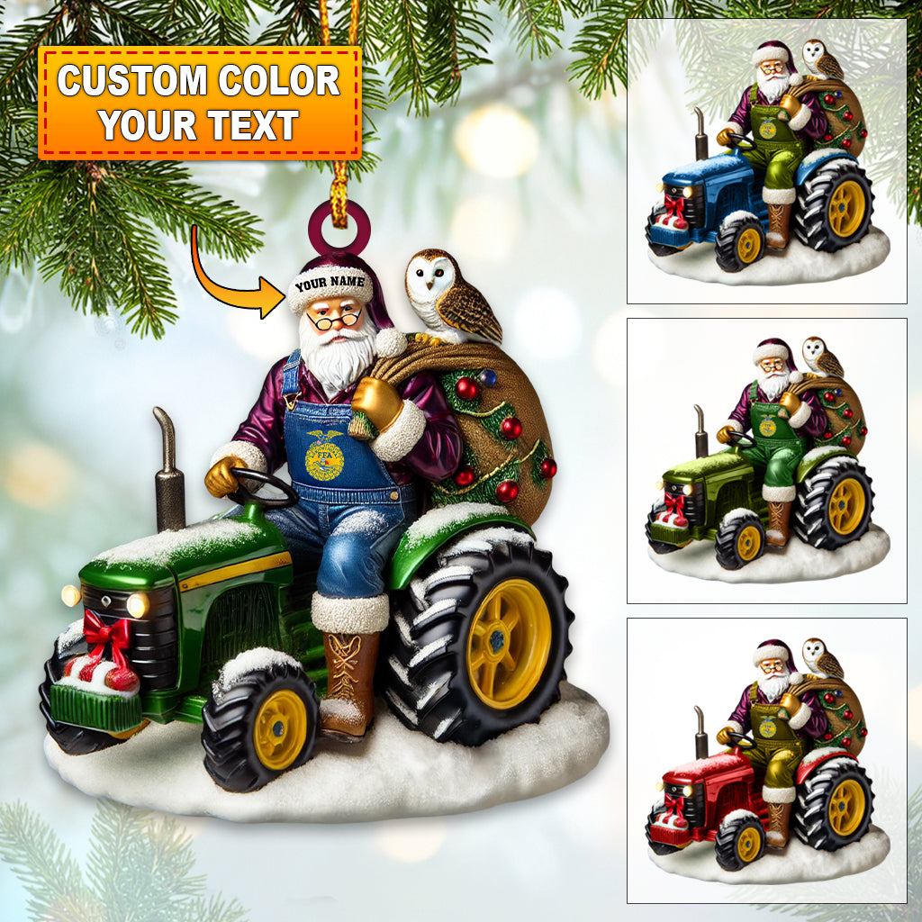 Blisscorners Custom Name Santa FFA Ornament, Christmas Gift Decoration2D Flat LM2111
