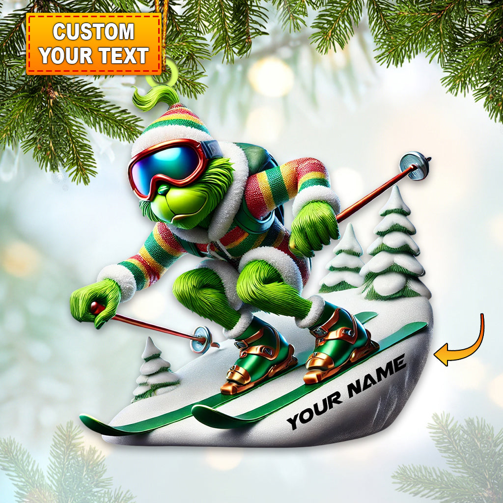 Blisscorners Custom Name Skiing Ornament, Skiing Lover Christmas Gift2D Flat LM2111