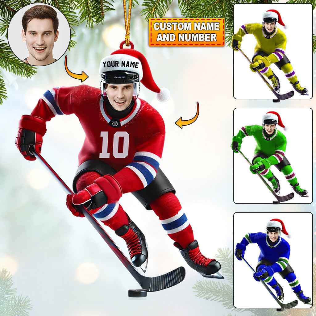 Blisscorners Hockey Christmas Home Decor Christmas Ornament, Personalized Ornament2D Flat LM2211
