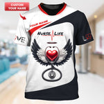Blisscorners Personalized Nurse Shirt - Heart and Healing Hands