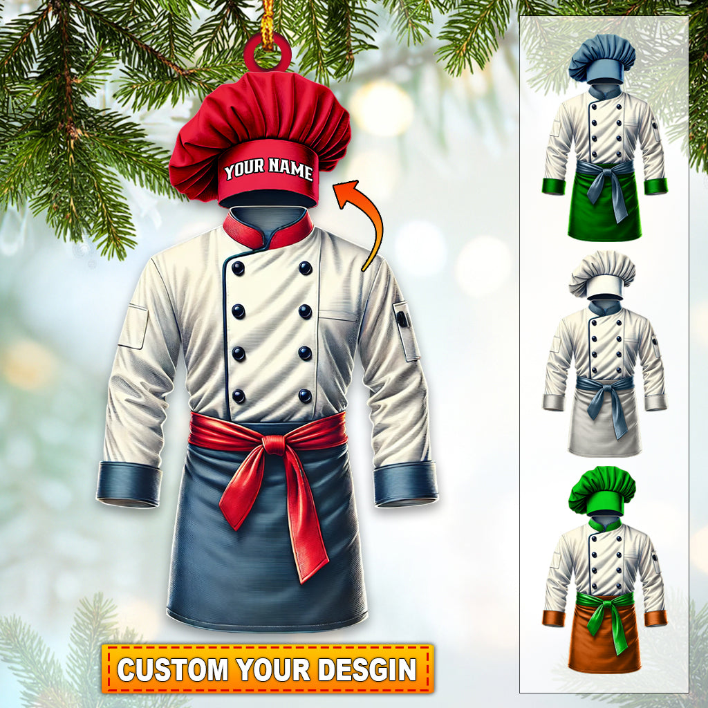 Blisscorners Chef Outfit Ornament, Personalized Ornament2D Flat LM2211