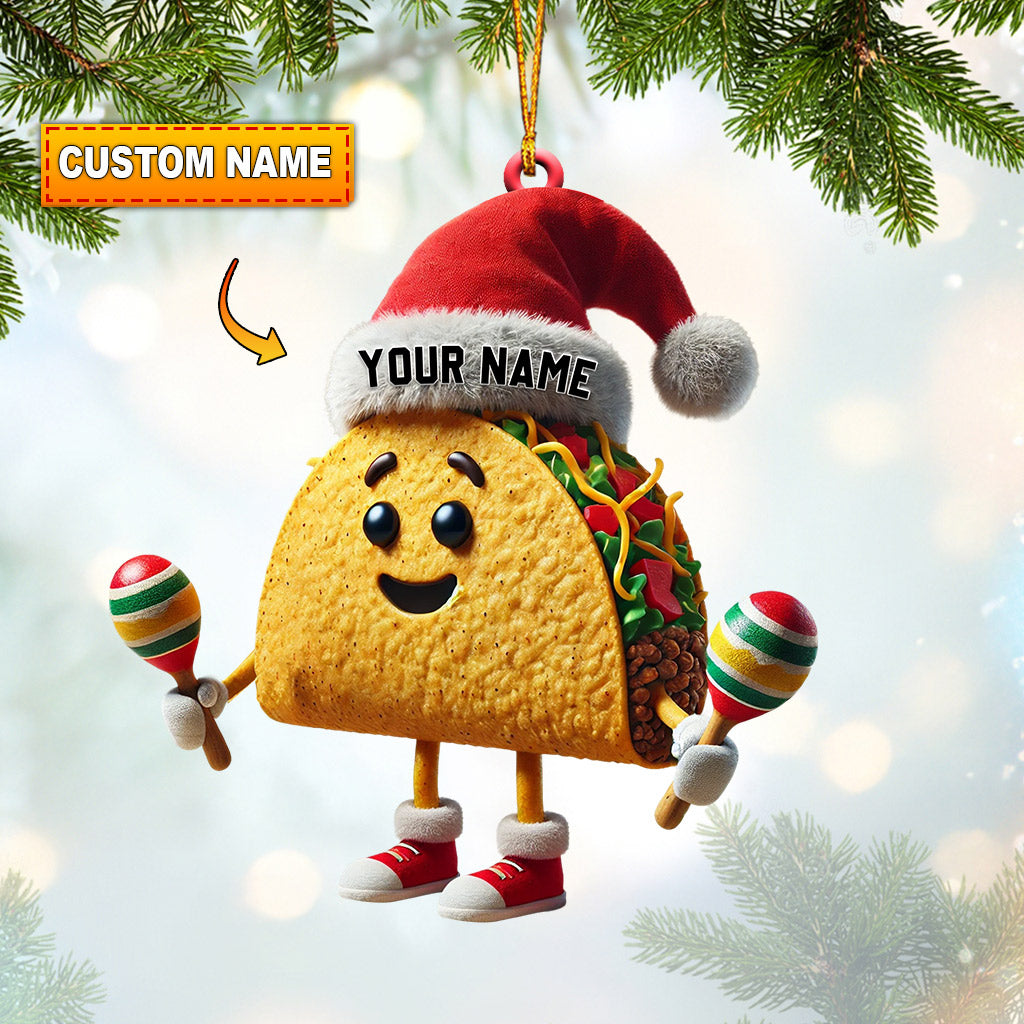 Blisscorners Taco Christmas Home Decor Christmas Ornament, Personalized Ornament2D Flat LM2211