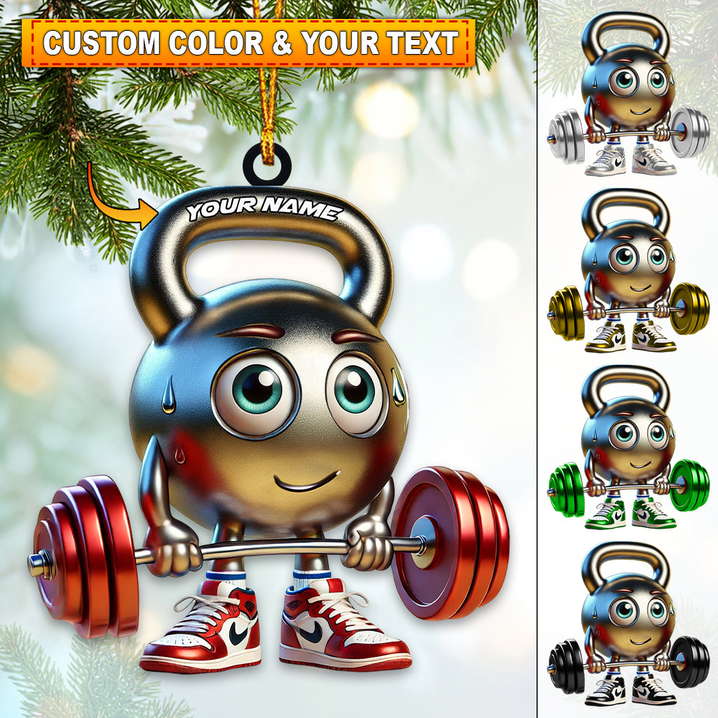 Blisscorners Custom Name Gym Ornament, Gym Work Out Christmas Gift2D Flat LM2111