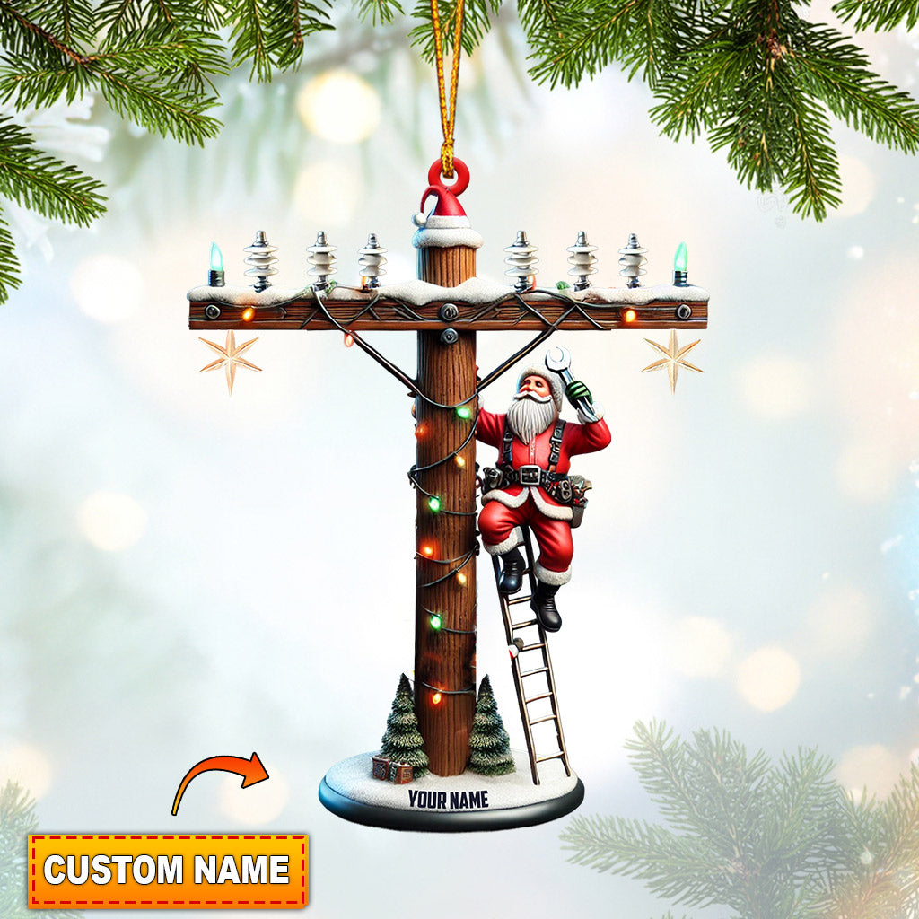 Blisscorners Santa Electrician Christmas Ornament, Personalized Ornament2D Flat LM2211