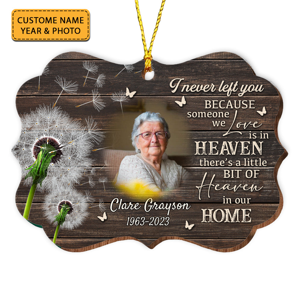 Blisscorners I Never Left You - Custom Photo And Name - Personalized Custom Shaped Wooden Ornament, Memorial Gift2D Flat LM2111