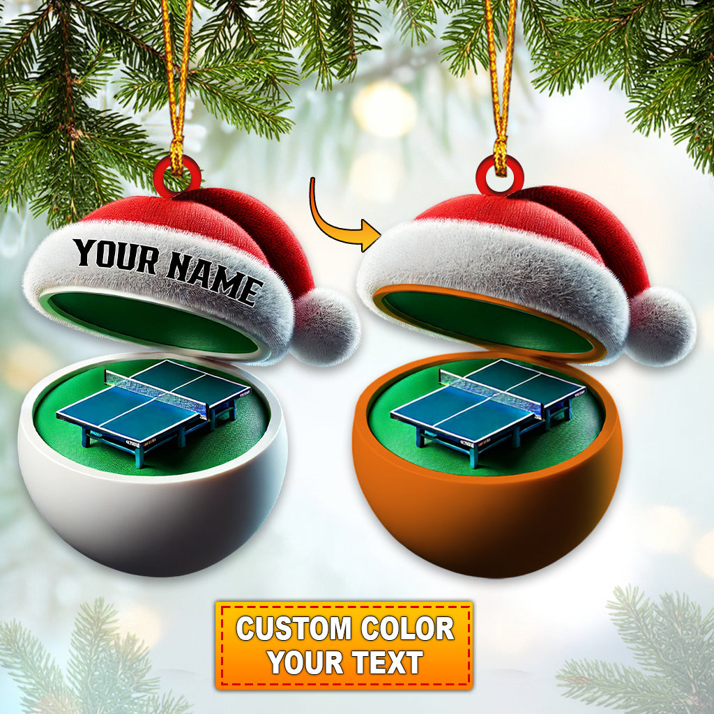 Blisscorners Custom Name Ping Pong Ornament, Table Tennis Lover Christmas Gift2D Flat LM2111