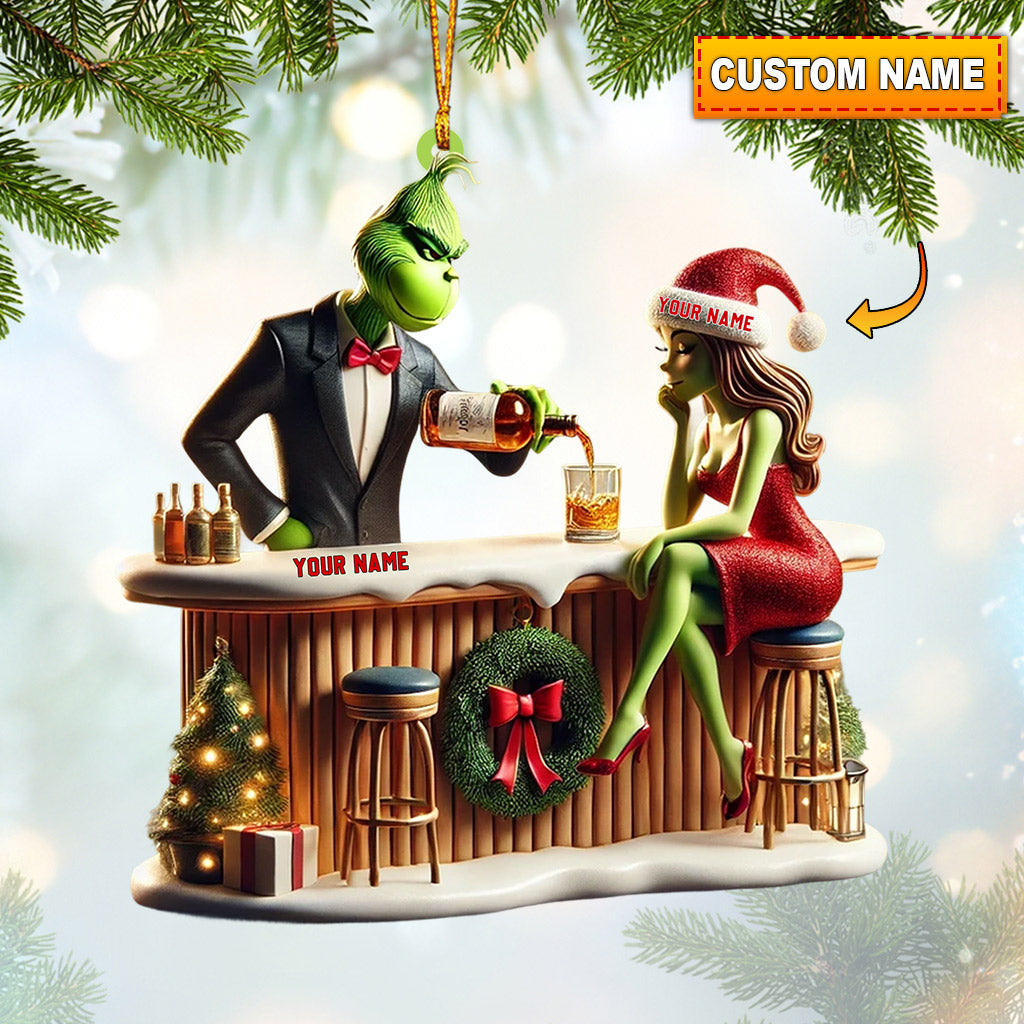 Blisscorners Bar ELF Christmas Home Decor Christmas Ornament, Personalized Ornament2D Flat LM2211