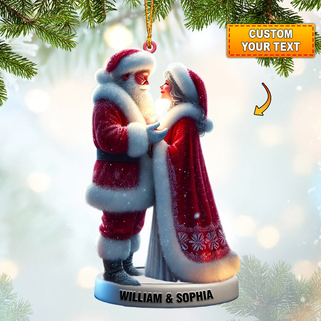 Blisscorners Santa Couple Christmas Ornament, Personalized Ornament2D Flat LM2211